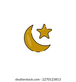 vector de icono de luna y estrellas