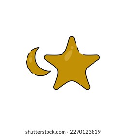 moon and stars icon vector