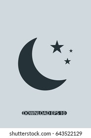 Moon and stars icon, Vector