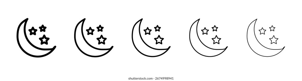Coleção de vetores de ícones de estrelas da Lua. EPS 10