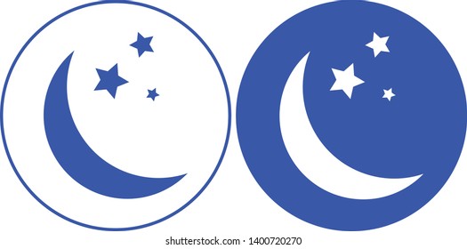 Moon and the stars icon. Vector illustration