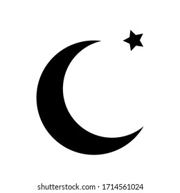 Moon and stars icon, vector moon illustration