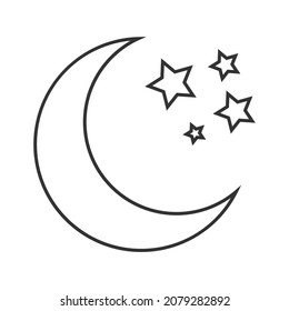 Moon and Stars Icon Vector Illustration