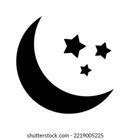 Ilustración vectorial de icono de la luna y las estrellas 
