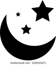 Moon and stars icon vector illustration on white background..eps