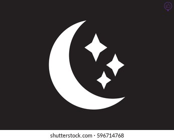 moon, stars, icon, vector illustration eps10