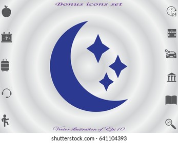moon, stars, icon, vector illustration eps10