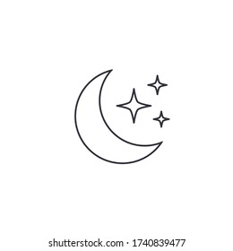 Icono de la luna y las estrellas, símbolo aislado del vector.