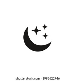moon and stars icon vector on a white background