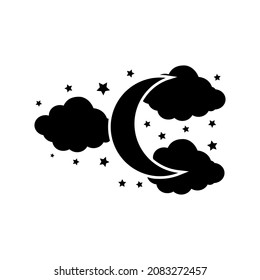 Moon and Stars icon vector set. Night illustration sign collection. dream symbol. Sleep logo.