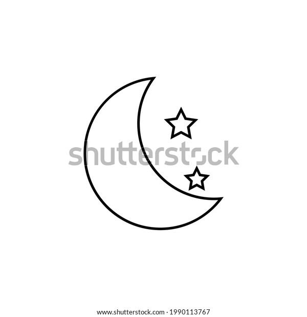 moon and\
stars icon, moon vector, star illustration\
