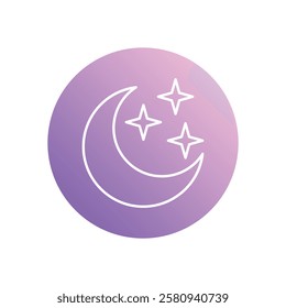 Moon With Stars icon vector stock illustration