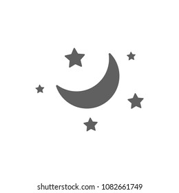 Moon and stars icon vector. Symbol for your web site design, logo, app, UI. Vector illustration, EPS