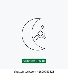 moon and stars icon vector template design concept