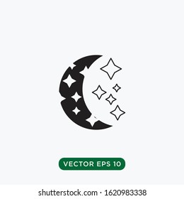 moon and stars icon vector template design concept