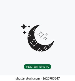 moon and stars icon vector template design concept