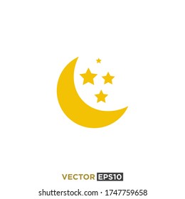 Moon Stars Icon Vector Template