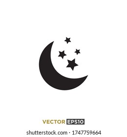 Moon Stars Icon Vector Template