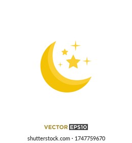 Moon Stars Icon Vector Template