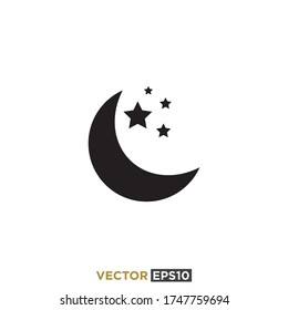 Moon Stars Icon Vector Template
