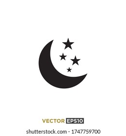 Moon Stars Icon Vector Template