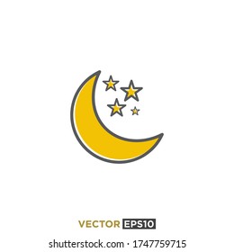 Moon Stars Icon Vector Template