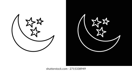 Plantilla de Vector de iconos de estrellas lunares, EPS 10 para diseño