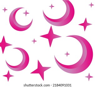 moon with stars illustration, symbol