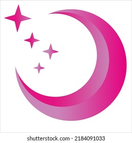moon with stars illustration, symbol