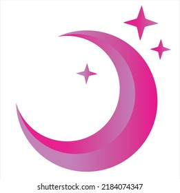 moon with stars illustration, symbol,logo