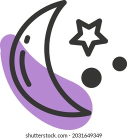 Moon with stars, illustration vector, on a white background.