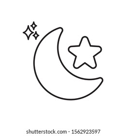 moon stars imagination mystery magic line style icon illustration