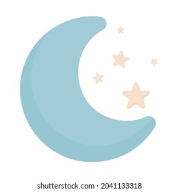moon and stars isolated icons