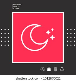 Moon stars line icon