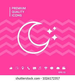 Moon stars line icon