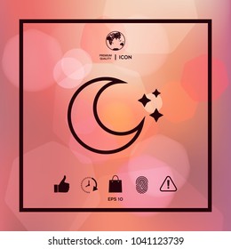 Moon stars line icon