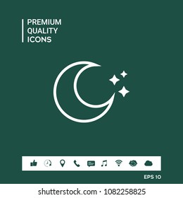 Moon stars line icon