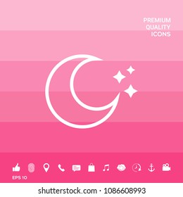 Moon stars line icon