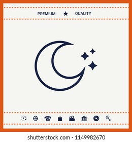 Moon stars line icon