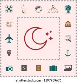 Moon stars line icon
