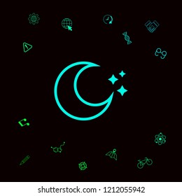 Moon stars line icon