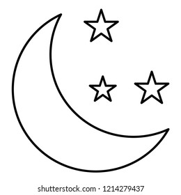 moon and stars line icon