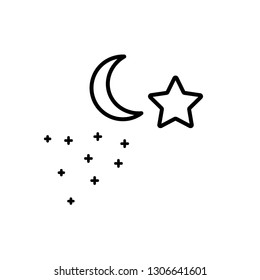 Moon and stars line icon