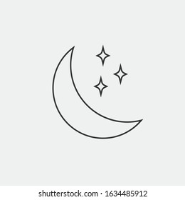 Moon and stars line icon
