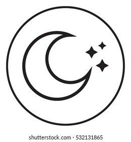 Moon stars line icon