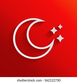 Moon stars line icon