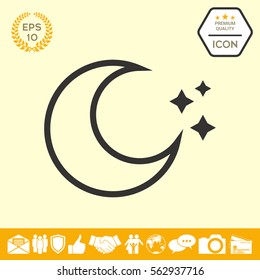 Moon stars line icon