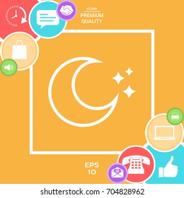 Moon stars line icon