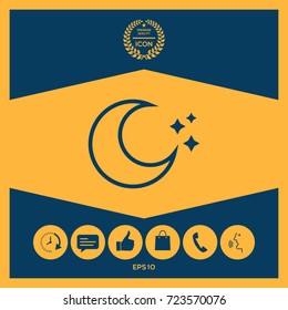 Moon stars line icon