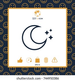 Moon stars line icon